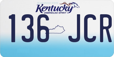 KY license plate 136JCR