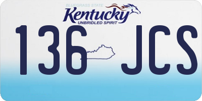 KY license plate 136JCS