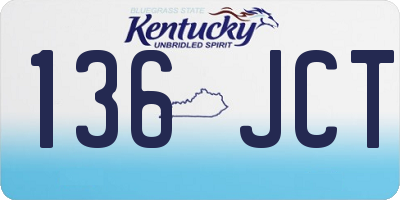 KY license plate 136JCT