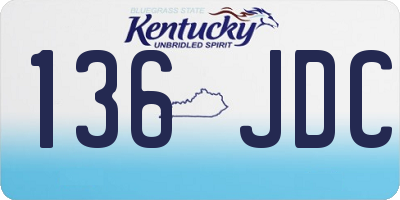 KY license plate 136JDC