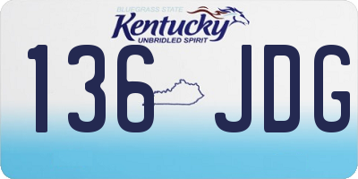 KY license plate 136JDG