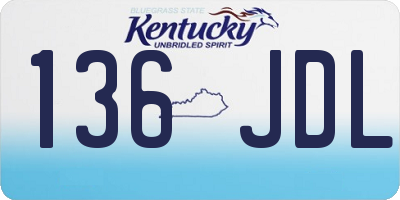 KY license plate 136JDL