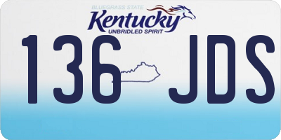 KY license plate 136JDS