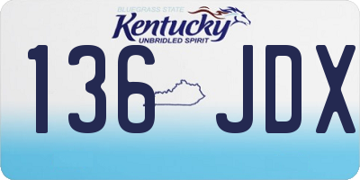 KY license plate 136JDX