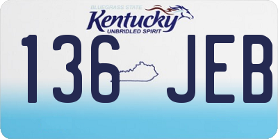 KY license plate 136JEB