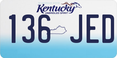KY license plate 136JED