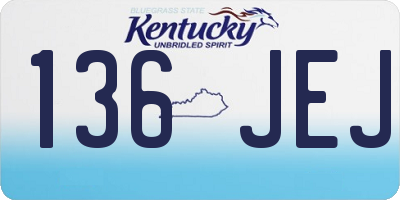 KY license plate 136JEJ