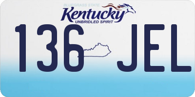 KY license plate 136JEL