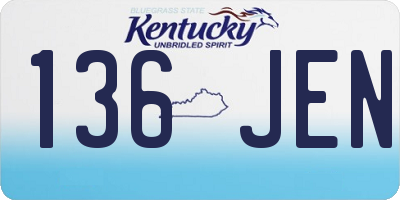 KY license plate 136JEN