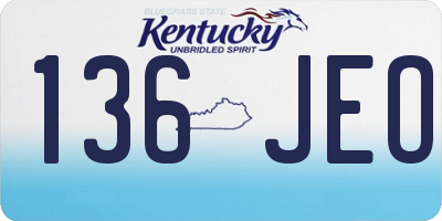 KY license plate 136JEO