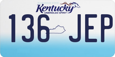 KY license plate 136JEP