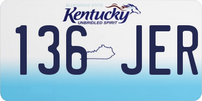 KY license plate 136JER