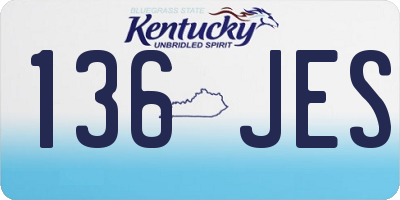 KY license plate 136JES