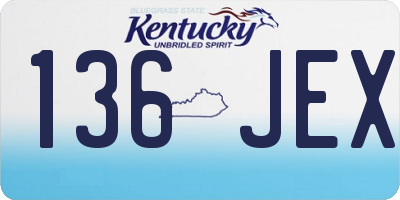 KY license plate 136JEX