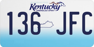 KY license plate 136JFC