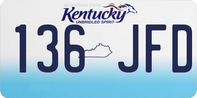 KY license plate 136JFD