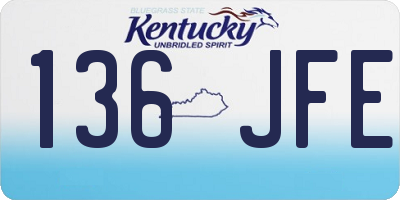 KY license plate 136JFE