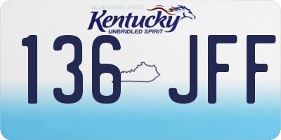 KY license plate 136JFF