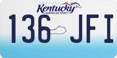 KY license plate 136JFI