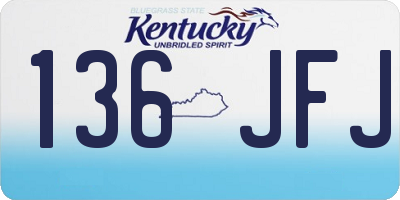 KY license plate 136JFJ