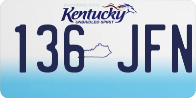 KY license plate 136JFN