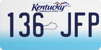 KY license plate 136JFP