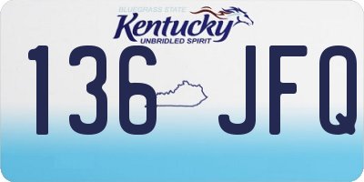 KY license plate 136JFQ