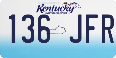 KY license plate 136JFR