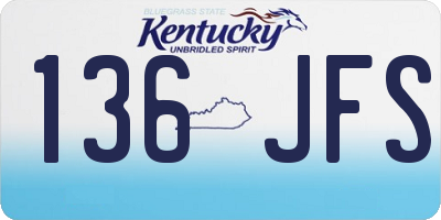 KY license plate 136JFS