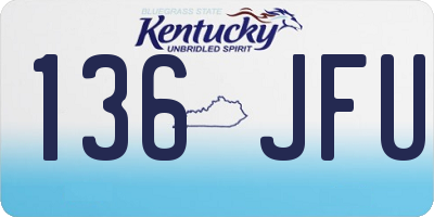 KY license plate 136JFU