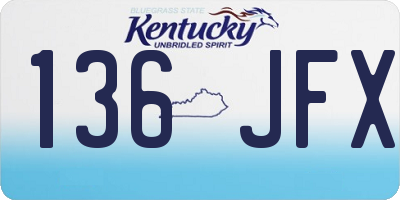 KY license plate 136JFX