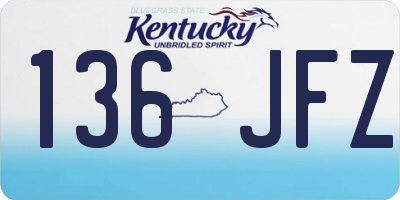 KY license plate 136JFZ