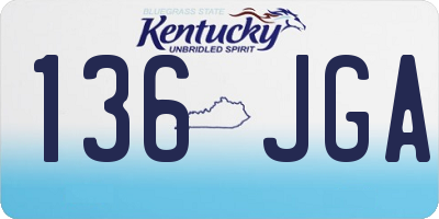 KY license plate 136JGA