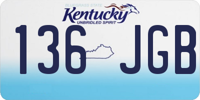 KY license plate 136JGB
