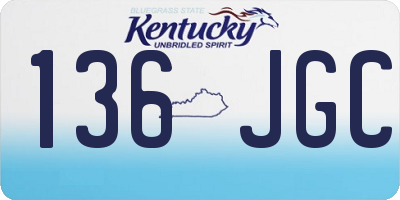 KY license plate 136JGC