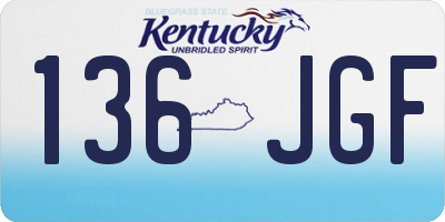 KY license plate 136JGF