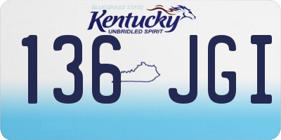 KY license plate 136JGI
