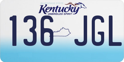 KY license plate 136JGL