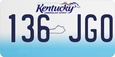 KY license plate 136JGO