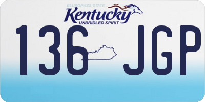 KY license plate 136JGP