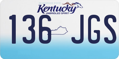 KY license plate 136JGS