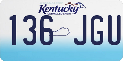 KY license plate 136JGU
