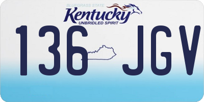 KY license plate 136JGV