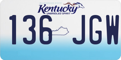 KY license plate 136JGW