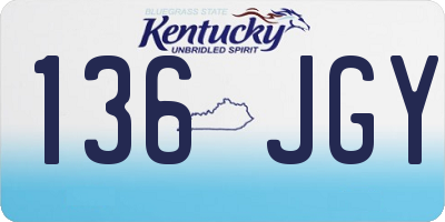 KY license plate 136JGY