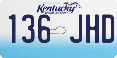 KY license plate 136JHD
