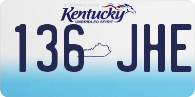 KY license plate 136JHE