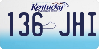 KY license plate 136JHI