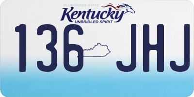 KY license plate 136JHJ