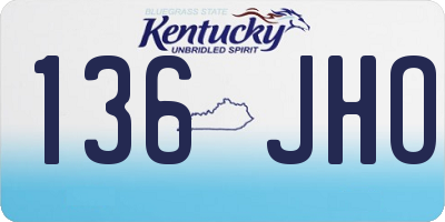 KY license plate 136JHO